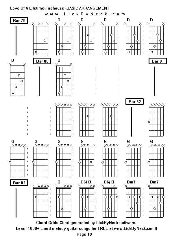 Chord Grids Chart of chord melody fingerstyle guitar song-Love Of A Lifetime-Firehouse -BASIC ARRANGEMENT,generated by LickByNeck software.